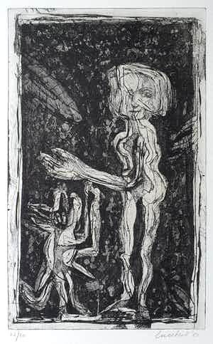 Lucebert - Ets en gedicht | Paradijs (kleine oplage) verkocht voor € 150!