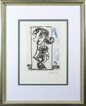 Pierre Alechinsky - Kleurenets uit Paroles Peintes II - Ingelijst verkocht voor € 1!