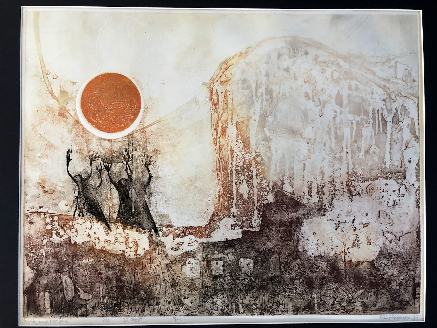 Ries Kleijnen - Grote ets met veel details verkocht voor € 36!