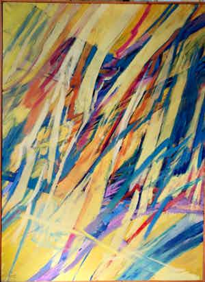 Jean Nies - Vrijheid in beweging - Olie op canvas - 190x140 cm - 1996 verkocht voor € 700!