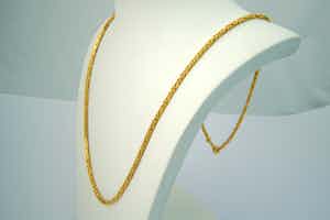 1241 - LANG (72 cm!) geel-gouden "Konings" collier - 14 karaat - gekeurd verkocht voor € 740!