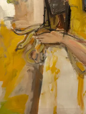 Marcus De Vestele - Der Schlangenzähmer – Großes Gemälde auf Leinwand, um 1970 kopen? Bied vanaf 200!