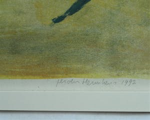 Jeroen Hermkens - Ingelijste litho , “Blikken stad” – 1992 kopen? Bied vanaf 1!