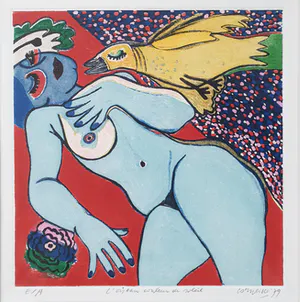Corneille - Litho: 'L'oiseau couleur de soleil' (1979) - Ingelijst kopen? Bied vanaf 365!