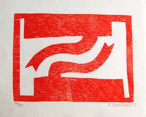 Klaas Gubbels - houtdruk 'Gespiegeld' - 2013 - oplage 40 ex. verkocht voor € 295!