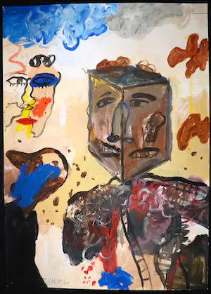 Anton Martineau - Olieverf op papier, Abstracte compositie (Groot) kopen? Bied vanaf 120!