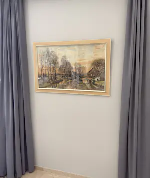 Herman Paradies - Landschap met boerderij, boer en schapen. kopen? Bied vanaf 550!