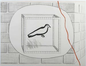 Roger Raveel - Litho, Gekooide duif - Ingelijst kopen? Bied vanaf 600!