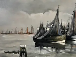 Gustave Helinck - Impressionistisch Zeezicht met Zeilboten kopen? Bied vanaf 575!