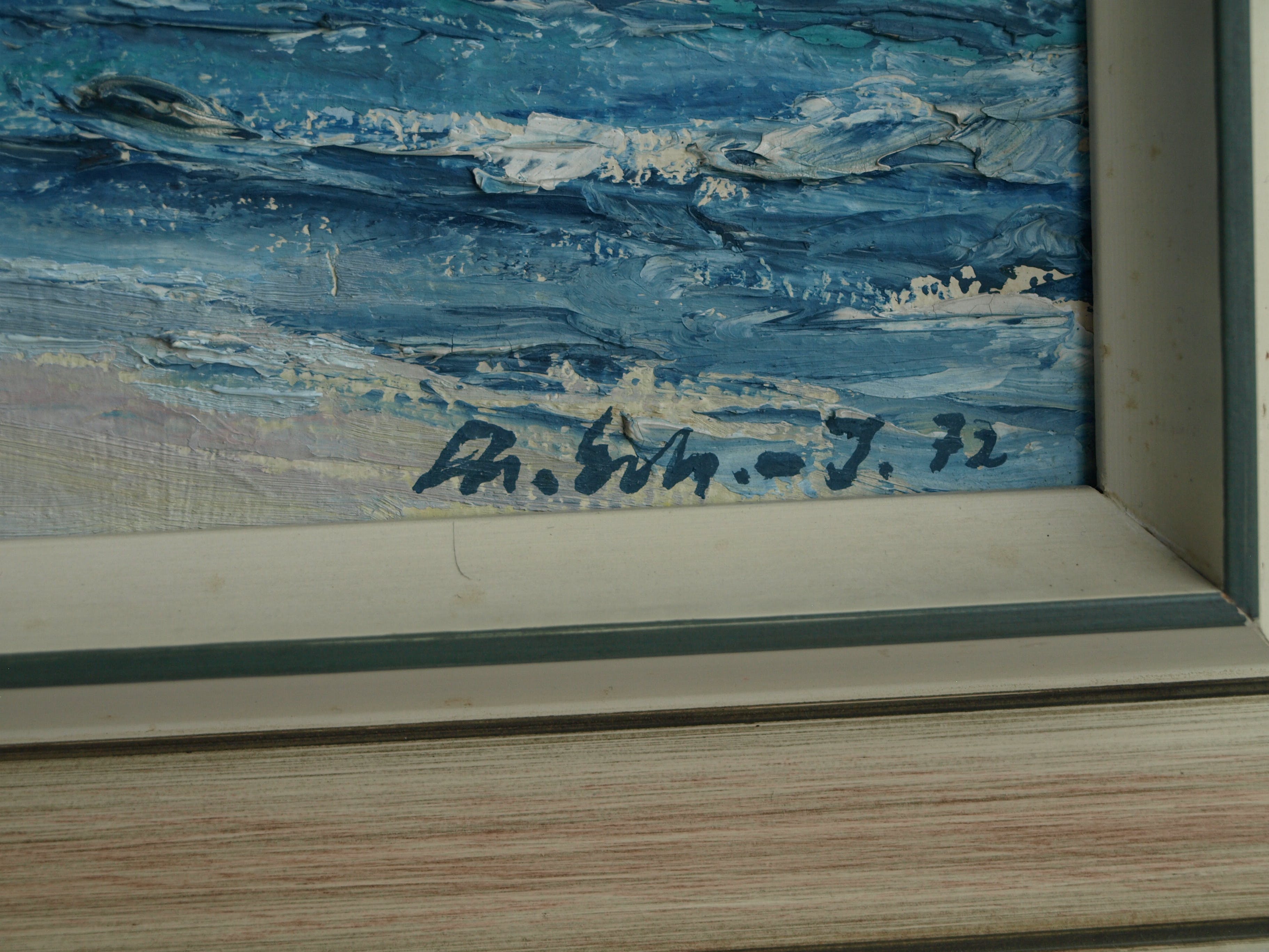 Niet of onleesbaar gesigneerd - Olieverf op paneel , Aan de kust – gesigneerd & ingelijst – 1972 kopen? Bied vanaf 1!