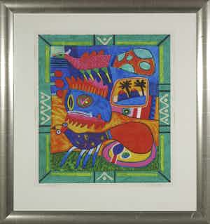 Clemens Briels - The floating islands from the caribbean I - Ingelijst verkocht voor € 50!