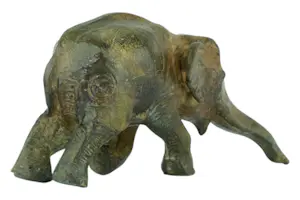 Pierre Chenet - Snuffelende Olifant - massief brons kopen? Bied vanaf 95!