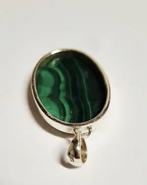 Nieuwe Zilveren Hanger met Malachiet kopen? Bied vanaf 55!