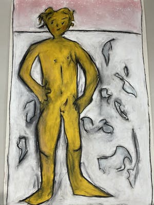 Bart Drost - Grote krijttekening kopen? Bied vanaf 15!