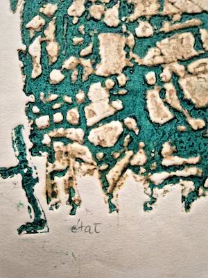 Nono Reinhold - Originele - 1960 - handgekleurde reliëfdruk Ets "compositie in groen" kopen? Bied vanaf 48!