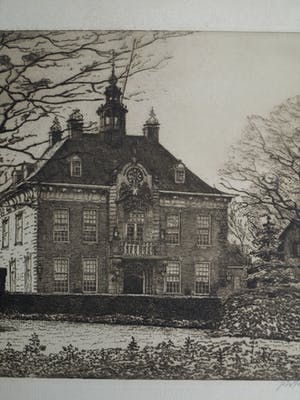 Johannes Josseaud - Ets , Raadhuis Heemstede – ca. 1925 kopen? Bied vanaf 30!