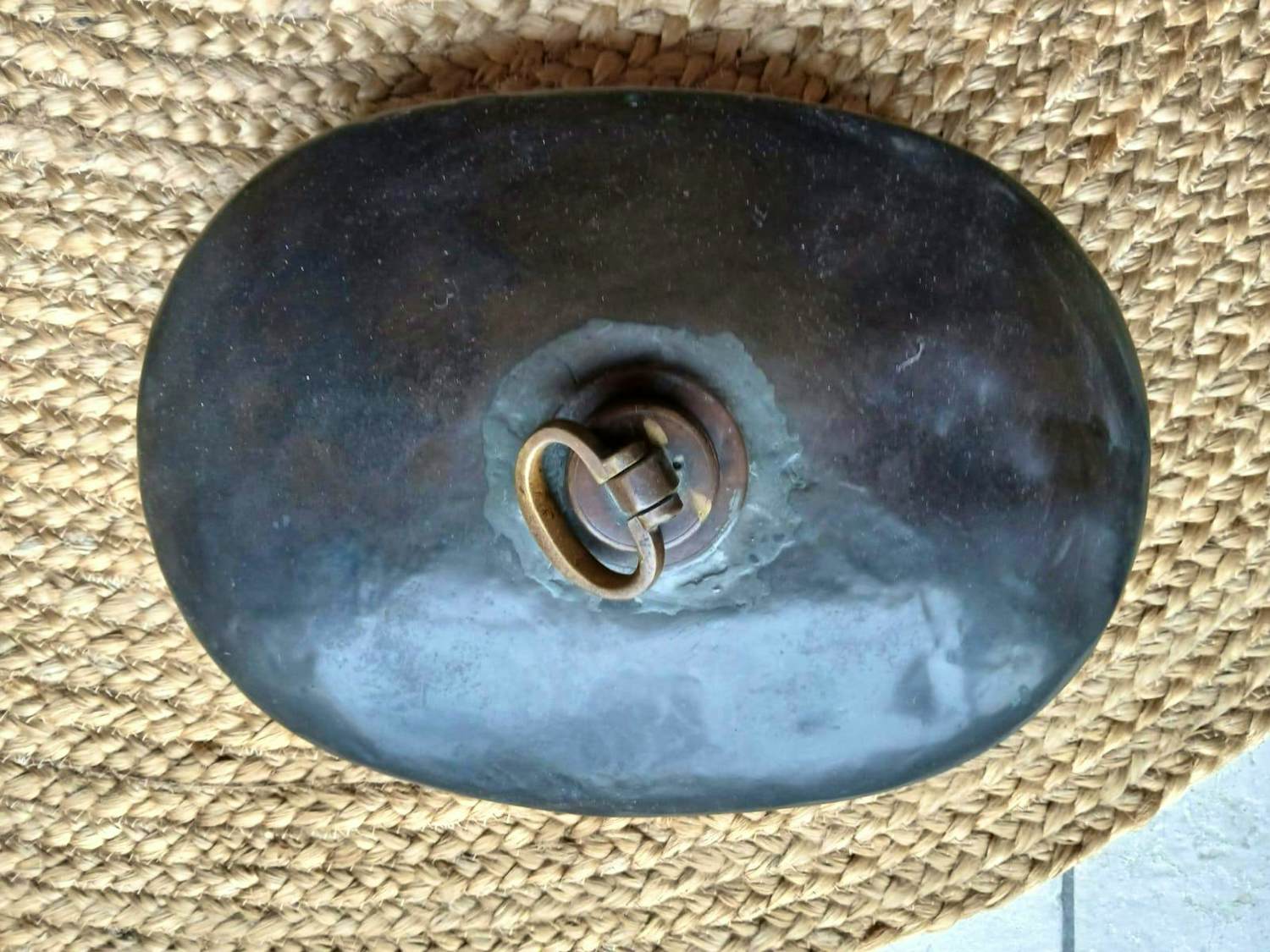 Curiosa - Ovale zinken bedkruik vintage H. Dittmar Berlijn verkocht voor € 10!