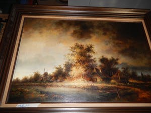 Niet of onleesbaar gesigneerd - Landschapwerk van een onbekende meester -GROOT- kopen? Bied vanaf 10!