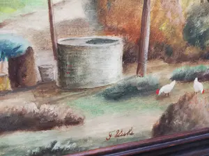 Niet of onleesbaar gesigneerd - Bijzonder fraai landschap gedetailleerd origineel kopen? Bied vanaf 1!