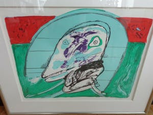 Lucebert - TYPISCHE FIGURATIE / KLEURLITHO / 71x86cm / KADER / SIG kopen? Bied vanaf 155!