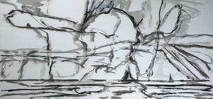 Paul Overhaus - Inkttekening, IJsselmeer I - Ingelijst (Zeer groot) kopen? Bied vanaf 1!
