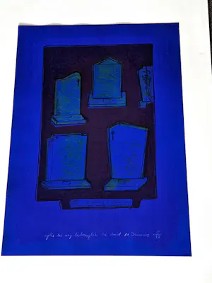 Marlene Dumas - Groot kleuren litho - zeer kleine oplage (15) Agter die nagt bedriglik die dood kopen? Bied vanaf 630!