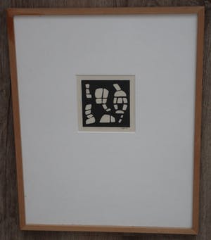 Wobbe Alkema - Linosnede - 1966 (nette lijst!) kopen? Bied vanaf 195!