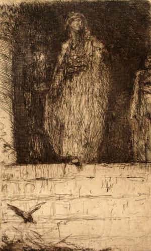 Marius Bauer - ets: op een trap van een moskee verkocht voor € 99!