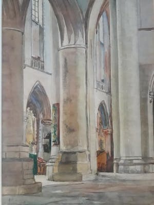 Henri Savrij - Interieur St Bavo kerk Haarlem kopen? Bied vanaf 49!