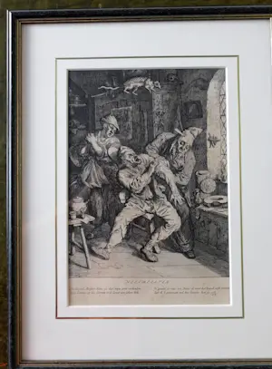 Cornelis Dusart - 2x ets : De vermaarde Schoenmaaker - Heelmeester kopen? Bied vanaf 50!