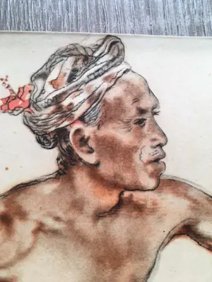 Willem Gerard Hofker - Vrouw Soemina + Balier in traditionele klederdracht. (Adat-dracht) kopen? Bied vanaf 75!