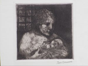 Poppe Damave - Moeder en kind - Ets kopen? Bied vanaf 40!