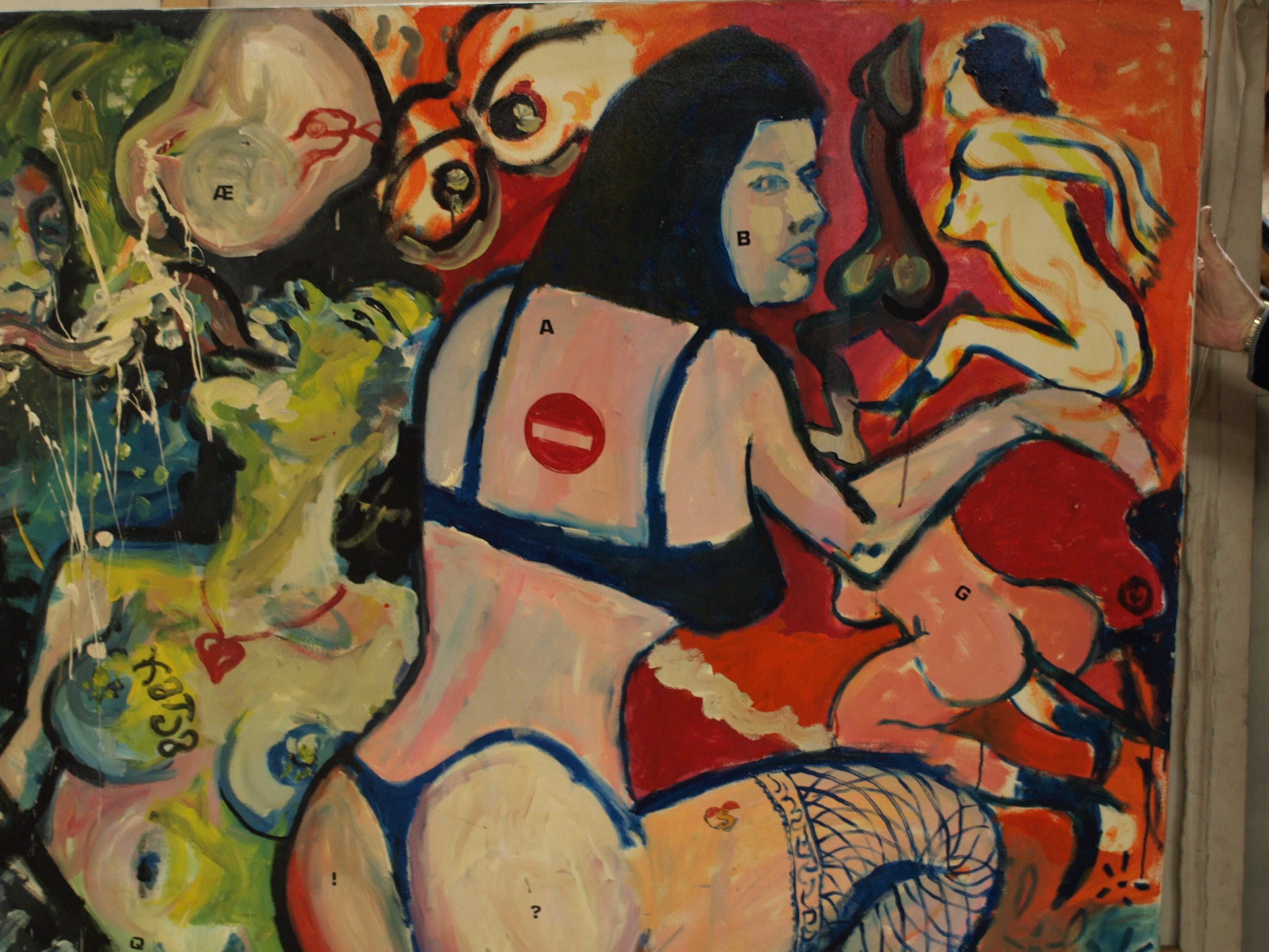 Peter Klashorst - Acrylverf op doek – “Billen” – Zeer GROOT - ca. 1995 kopen? Bied vanaf 1!