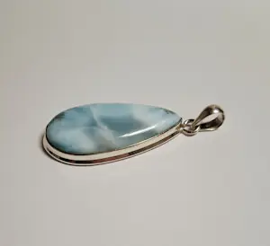 Nieuwe zilveren Hanger met druppel vormige Larimar kopen? Bied vanaf 65!