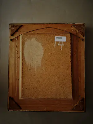 Niet of onleesbaar gesigneerd - Begin 20e eeuw naïef geschilderd olieverf "pioenrozen in glas" gesigneerd kopen? Bied vanaf 1!