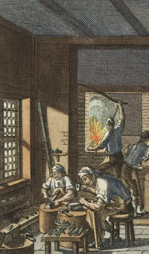 Ambrosius Gabler - Lot van vier handgekleurde kopergravures, Ambachten kopen? Bied vanaf 50!