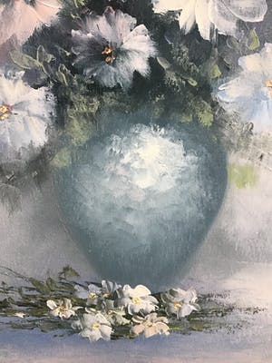 Niet of onleesbaar gesigneerd - Pot met bloemen kopen? Bied vanaf 1!