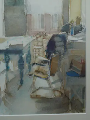 Ad Kroese - Ingelijste aquarel , Atelier II – 1998 - Lijst, 60 x 49 cm. kopen? Bied vanaf 100!