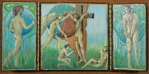 Georg Hadeler - Olieverf op paneel, Drie-luik kopen? Bied vanaf 80!