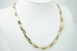 Uniek 18kt gouden BIcolor choker ketting - Infinity schakels/model - lengte 40cm kopen? Bied vanaf 970!