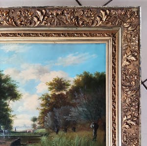 Marinus Adrianus Koekkoek - Landschap met koeien en hengelaar bij een beek kopen? Bied vanaf 850!