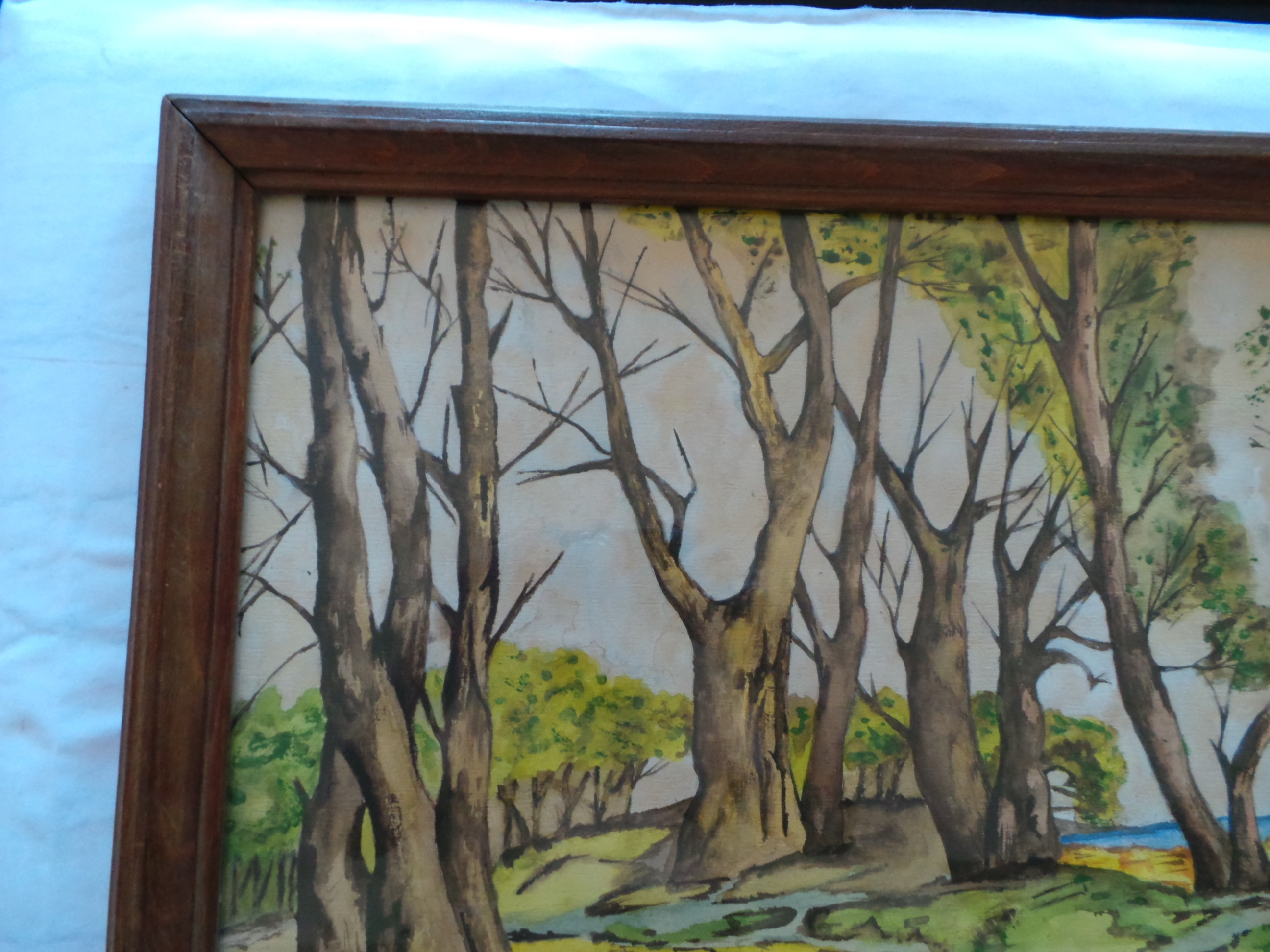 Niet of onleesbaar gesigneerd - Bosgezicht 20 eeuw kopen? Bied vanaf 1!