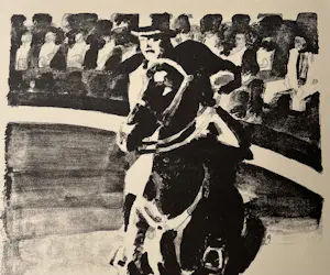 Kees Maks - litho | 'Hoogeschoolrijder' | 1939 kopen? Bied vanaf 50!