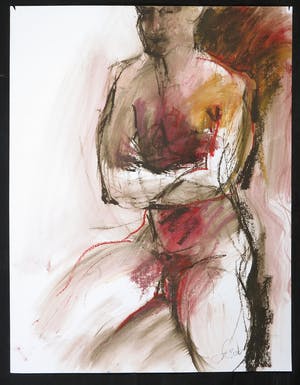 Franscz Witte - Gemengde techniek op papier, Zittend naakt kopen? Bied vanaf 1!