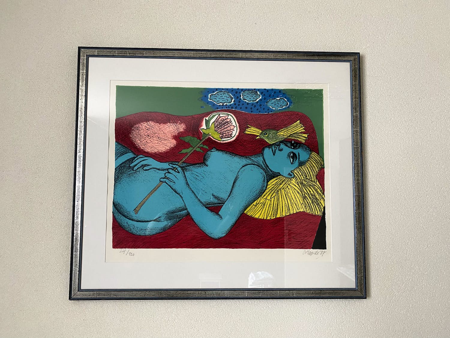 Corneille - Vrouw met bloem en kraai kopen? Bied vanaf 250!