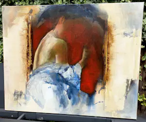 Hans Vanhorck - Nude with robe, acrylverf op doek (groot) kopen? Bied vanaf 395!