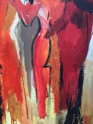 Niet of onleesbaar gesigneerd - Poseren in rood. kopen? Bied vanaf 1!