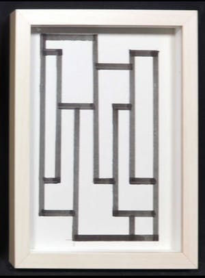 Siep van den Berg - Lot van drie tekeningen met stift en potlood, Abstracte compositie - Ingelijst kopen? Bied vanaf 120!