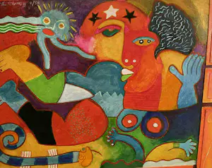 Clemens Briels - Handbewerkte zeefdruk Nr. 4 - Un jardiro secreto - op paneel kopen? Bied vanaf 375!