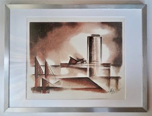 Jeroen Henneman - Westeinderplas met Zeilschepen en Watertoren - Litho - Kleine oplage kopen? Bied vanaf 10!
